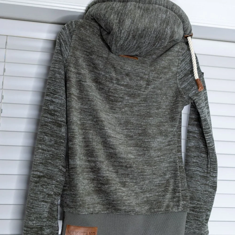 XS Super rare fleece Imported from Germany Naketano Side Zip Hoodie. - Picture 3 of 4